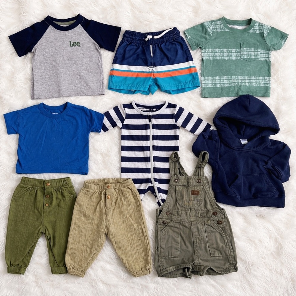 Baby Boy Bundle 9 Pc 3-6M GAP Zara Carter’s Lee Hoodie Overalls Outfit Set